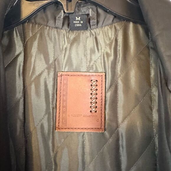 Richard Comstock Vertical Mens Nylon Quilted Bomber Jacket Coat Dark Green M - Picture 4 of 10